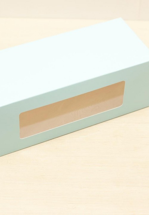 Коробка для сладостей с вкладышем - голубая