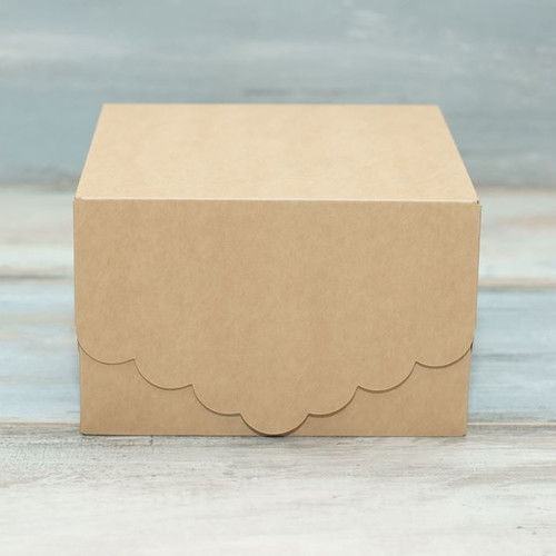 Коробка для 4 капкейков (VM) с кружевом, цвет - бархатный крафт
