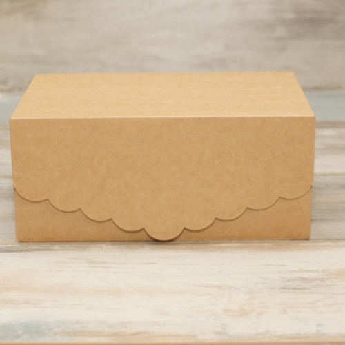 Коробка для 6 капкейков (VM) с кружевом, цвет - бархатный крафт