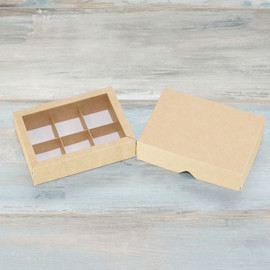 Коробка для 6 конфет (VM), цвет крафт