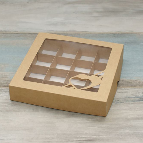 Коробка для 16 конфет (VM) с окном 
