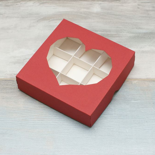 Коробка для 9 конфет (VM) с окном 