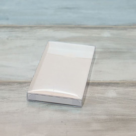 Коробка под плитку шоколада (VM) 16 х 8 х 1,7 с прозрачной крышкой, цвет - белый