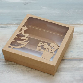 Коробка для макарон и пирожных (VM) - 21 х 19,5 х 5,5 с окном 