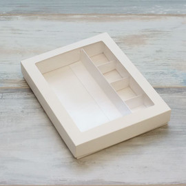 Коробка для шоколадной плитки и 4 конфет (VM) с окном 