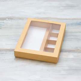 Коробка для шоколадной плитки и 4 конфет (VM) с окном 