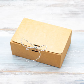 Коробка для макарон и пирожных (VM) - 18 х 12 х 7 см, цвет - крафт