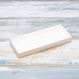 Коробка для пряников (VM) - 30 х 12 х 3 см с прозрачной крышкой, цвет - белый