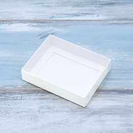 Коробка для пряников с прозрачной крышкой, размер - 14 х 11 х 3, цвет - белый
