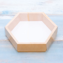 Коробка для зефира с прозрачной крышкой, размер - 20х20х5,5, цвет - крафт, 