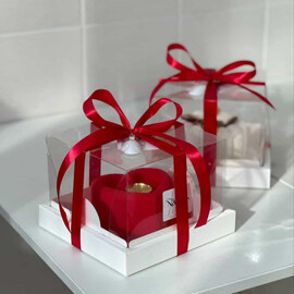 Коробка для Бенто тортика, размер - 16х16х13, цвет - белый