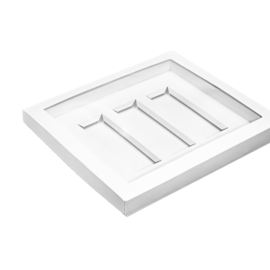 Коробка для 3-х шоколадных батончиков с окном, размер - 11,6х3,6, цвет - белый, 