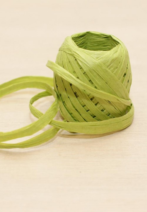 Декоративная бумажная лента, цвет - ярко-зеленый (20м)